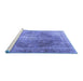 Sideview of Machine Washable Persian Blue Traditional Rug, wshtr3373blu