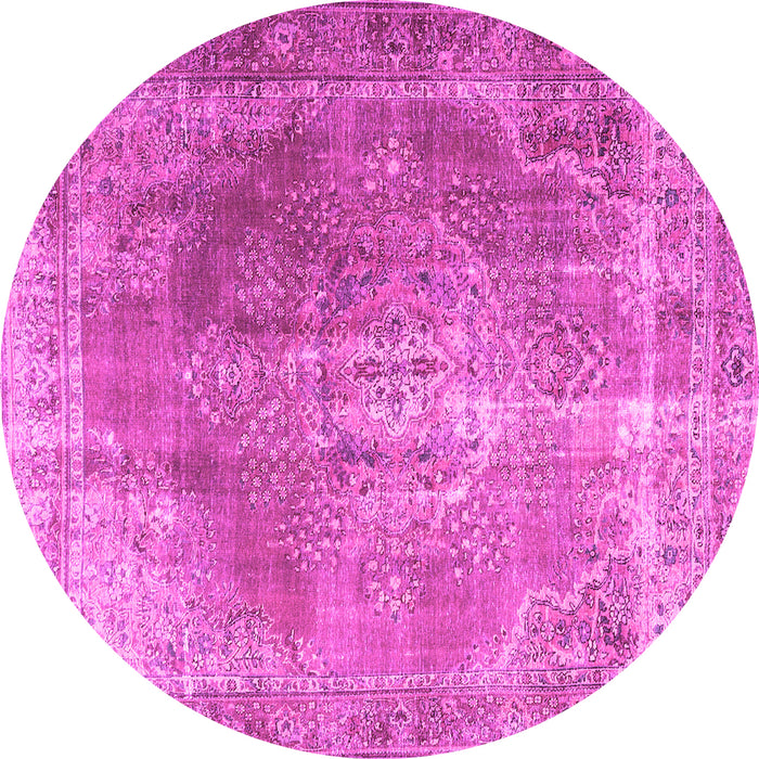Round Persian Pink Traditional Rug, tr3373pnk