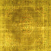Square Persian Yellow Traditional Rug, tr3373yw