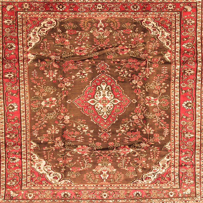 Serging Thickness of Persian Orange Traditional Rug, tr3374org