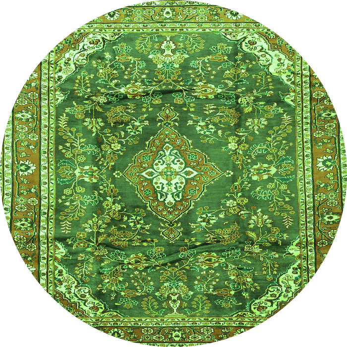 Machine Washable Persian Green Traditional Area Rugs, wshtr3374grn
