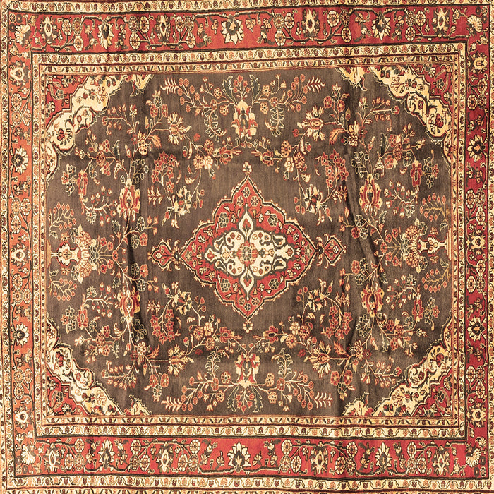 Square Persian Brown Traditional Rug, tr3374brn