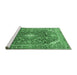 Sideview of Machine Washable Persian Emerald Green Traditional Area Rugs, wshtr3374emgrn