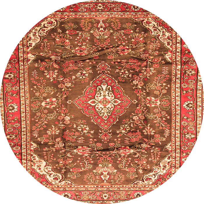 Square Persian Orange Traditional Rug, tr3374org