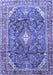 Machine Washable Persian Blue Traditional Rug, wshtr3374blu