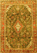 Machine Washable Persian Yellow Traditional Rug, wshtr3374yw