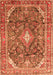 Serging Thickness of Machine Washable Persian Orange Traditional Area Rugs, wshtr3374org