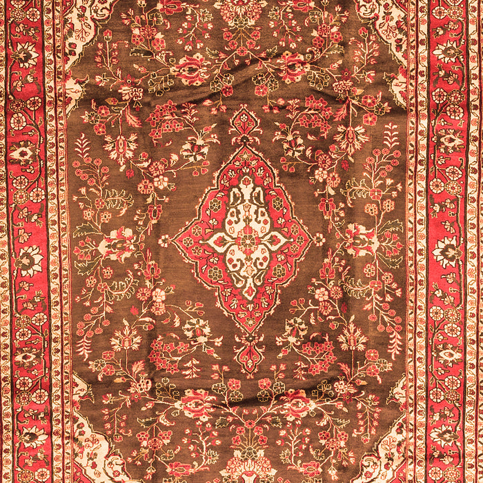 Serging Thickness of Machine Washable Persian Orange Traditional Area Rugs, wshtr3374org