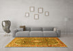 Machine Washable Persian Yellow Traditional Rug in a Living Room, wshtr3374yw