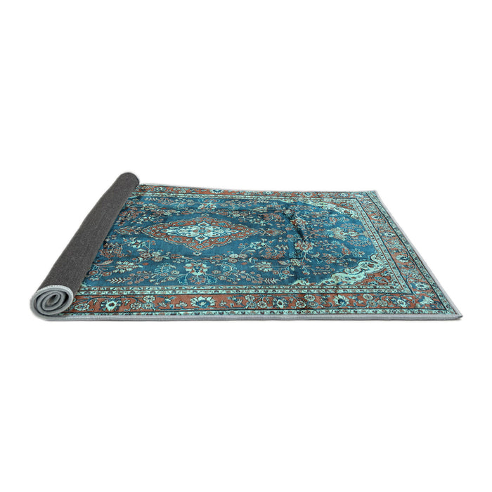 Sideview of Persian Light Blue Traditional Rug, tr3374lblu
