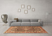 Machine Washable Persian Brown Traditional Rug in a Living Room,, wshtr3374brn