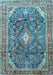 Machine Washable Persian Light Blue Traditional Rug, wshtr3374lblu