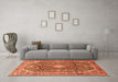 Machine Washable Persian Orange Traditional Area Rugs in a Living Room, wshtr3374org