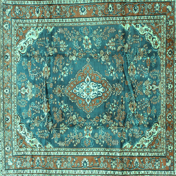 Square Persian Turquoise Traditional Rug, tr3374turq