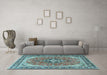 Machine Washable Persian Light Blue Traditional Rug in a Living Room, wshtr3375lblu