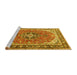 Sideview of Machine Washable Persian Yellow Traditional Rug, wshtr3375yw