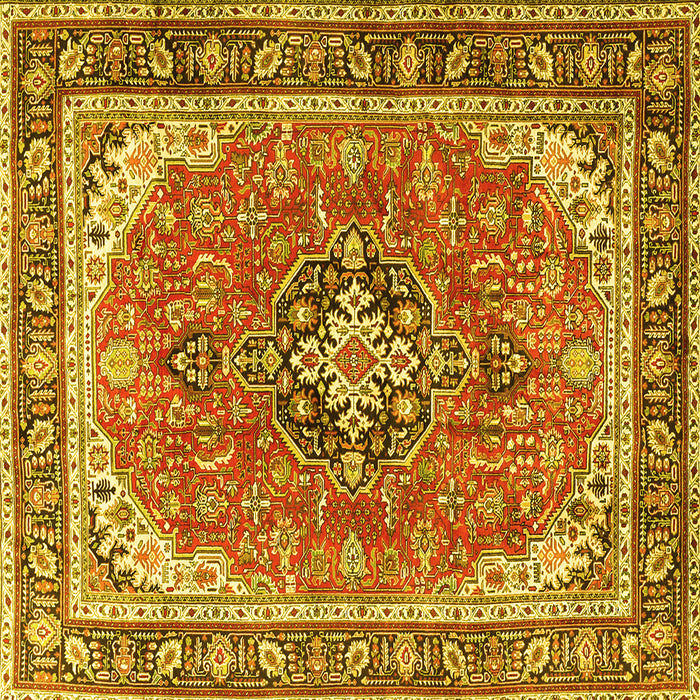 Square Persian Yellow Traditional Rug, tr3375yw