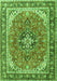 Serging Thickness of Machine Washable Persian Green Traditional Area Rugs, wshtr3375grn