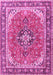 Machine Washable Persian Pink Traditional Rug, wshtr3375pnk