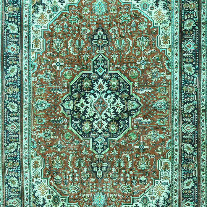 Machine Washable Persian Turquoise Traditional Area Rugs, wshtr3375turq