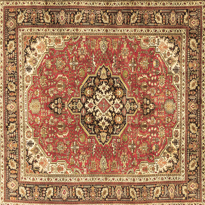 Square Persian Brown Traditional Rug, tr3375brn