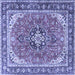 Square Persian Blue Traditional Rug, tr3375blu