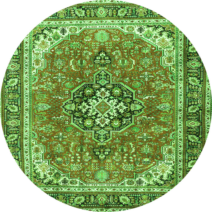 Square Persian Green Traditional Rug, tr3375grn