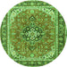 Square Persian Green Traditional Rug, tr3375grn
