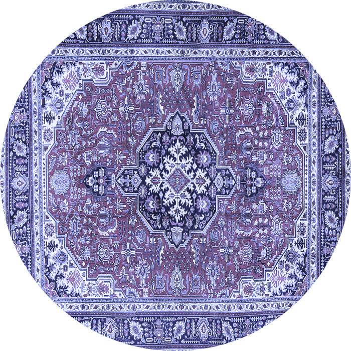 Round Persian Blue Traditional Rug, tr3375blu