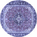 Round Persian Blue Traditional Rug, tr3375blu