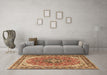 Machine Washable Persian Brown Traditional Rug in a Living Room,, wshtr3375brn