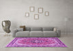 Machine Washable Persian Purple Traditional Area Rugs in a Living Room, wshtr3375pur