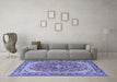 Machine Washable Persian Blue Traditional Rug in a Living Room, wshtr3375blu