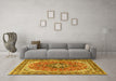 Machine Washable Persian Yellow Traditional Rug in a Living Room, wshtr3375yw