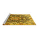 Sideview of Machine Washable Persian Yellow Traditional Rug, wshtr3376yw