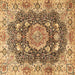 Square Machine Washable Persian Brown Traditional Rug, wshtr3376brn