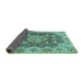 Sideview of Persian Turquoise Traditional Rug, tr3376turq