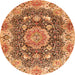 Machine Washable Persian Orange Traditional Area Rugs, wshtr3376org