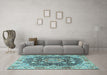 Machine Washable Persian Light Blue Traditional Rug in a Living Room, wshtr3376lblu