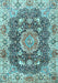 Machine Washable Persian Light Blue Traditional Rug, wshtr3376lblu