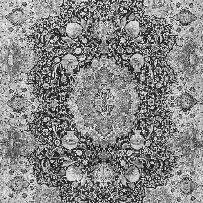 Serging Thickness of Machine Washable Persian Gray Traditional Rug, wshtr3376gry