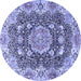 Round Persian Blue Traditional Rug, tr3376blu