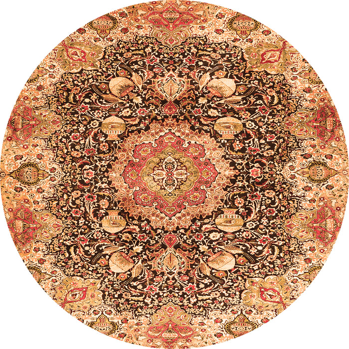 Square Persian Orange Traditional Rug, tr3376org