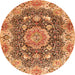Square Persian Orange Traditional Rug, tr3376org
