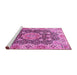 Sideview of Machine Washable Persian Pink Traditional Rug, wshtr3376pnk