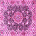 Square Machine Washable Persian Pink Traditional Rug, wshtr3376pnk