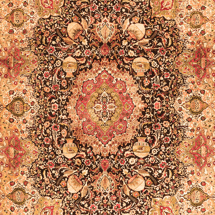 Serging Thickness of Machine Washable Persian Orange Traditional Area Rugs, wshtr3376org
