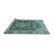 Sideview of Machine Washable Persian Light Blue Traditional Rug, wshtr3376lblu