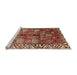 Sideview of Machine Washable Traditional Saffron Red Rug, wshtr3377