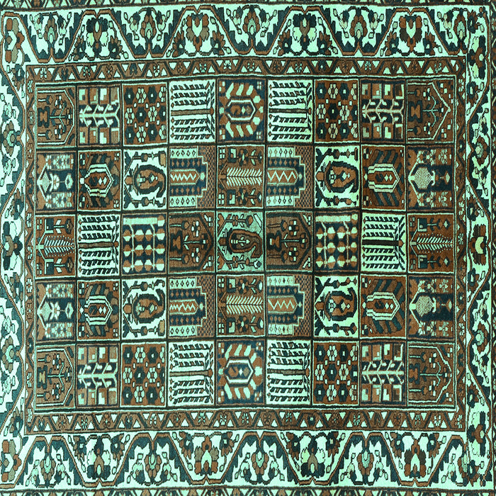 Square Machine Washable Persian Turquoise Traditional Area Rugs, wshtr3377turq